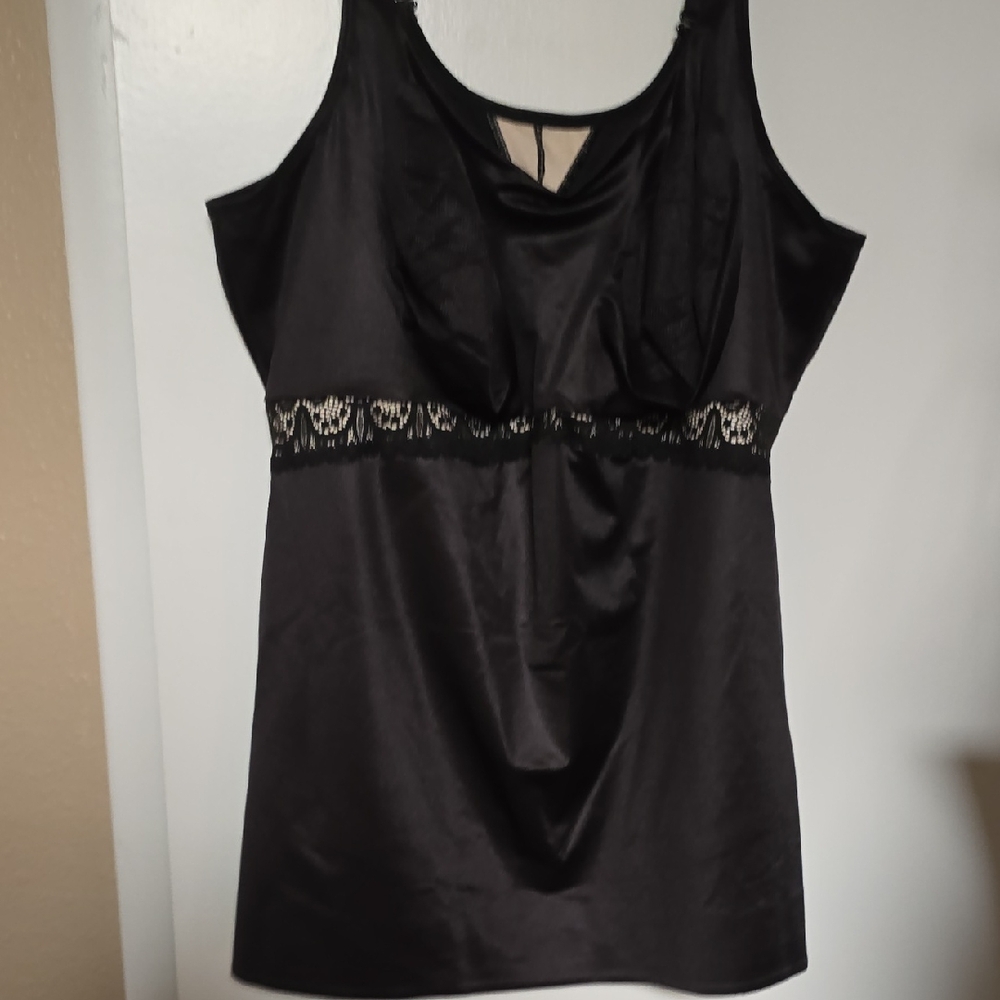 Ruby Ribbon Black Lace Cami